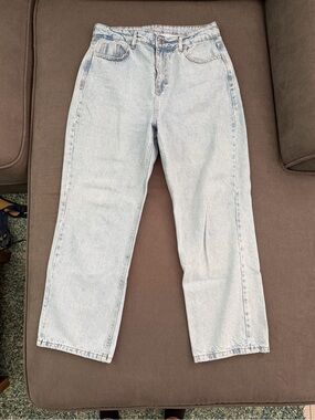SHEIN Light Blue High-Rise Straight Leg Jeans